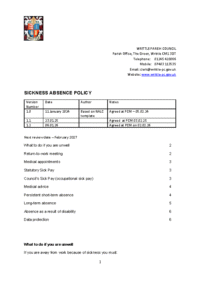 Sickness Absence Policy