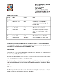 T of R – Warren Farm Development Working Party