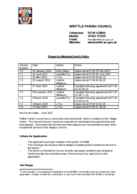 Memorial Plaque Policy